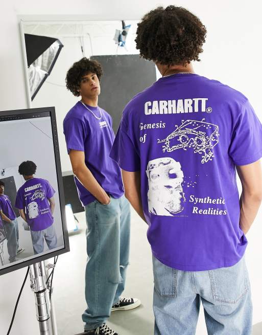 Carhartt WIP - T-shirt avec imprimé Synthetic Realities au dos - Violet