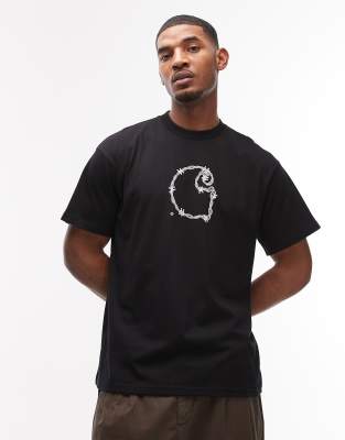 Carhartt WIP - T-shirt avec logo façon fil barbelé - Noir