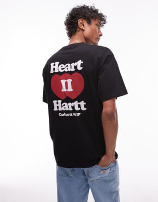 Carhartt WIP - T-shirt avec motif Heart II Hartt imprimé au dos - Noir