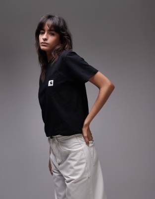 Carhartt WIP pocket t-shirt in black - ASOS Price Checker