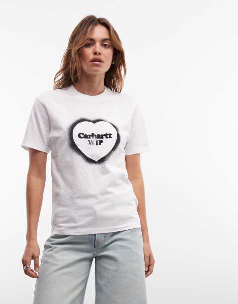 Carhartt WIP - T-shirt bianca con cuore spray - view 1