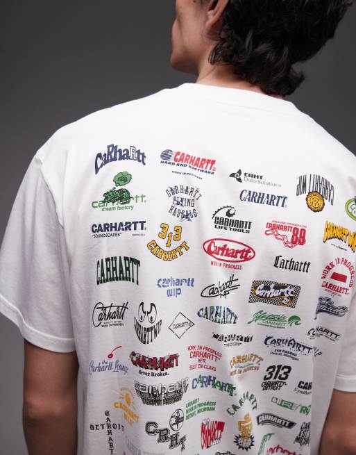 Carhartt WIP - T-shirt bianca con grafica del logo, 3 di 4