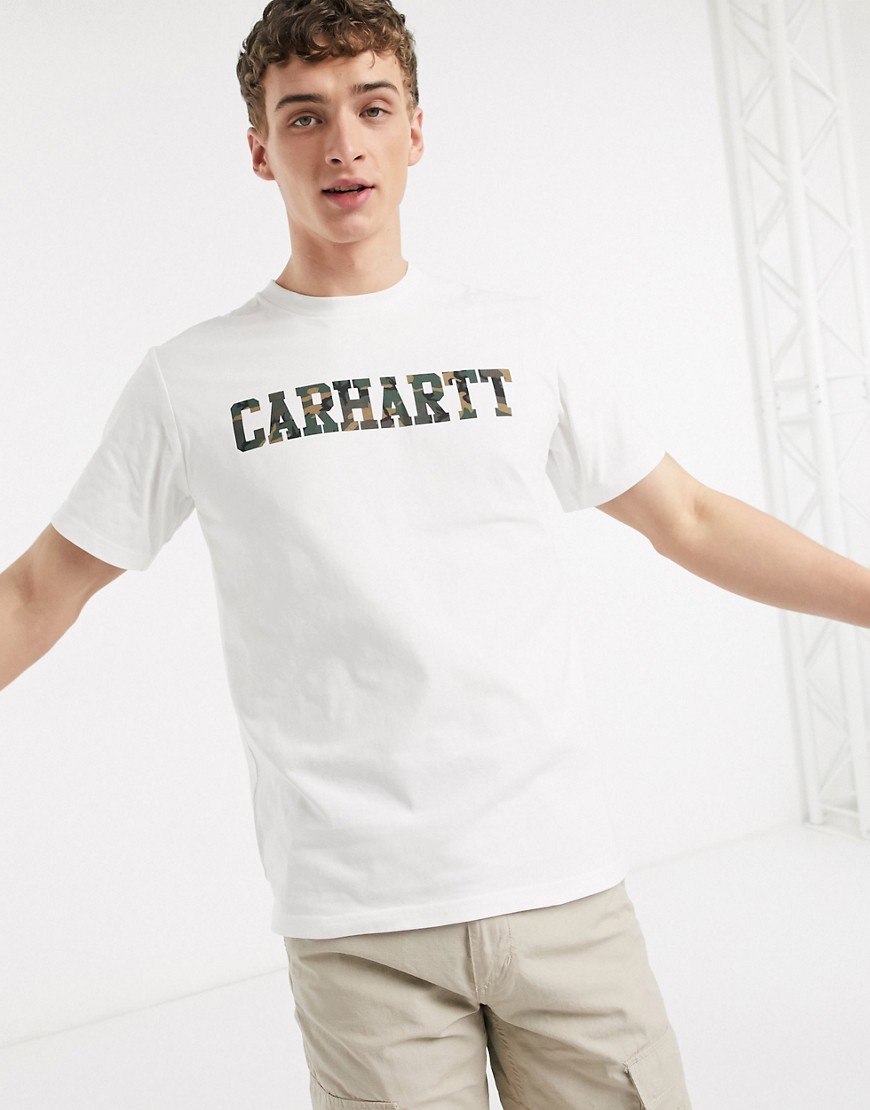 Carhartt WIP - T-shirt bianca con logo college-Bianco