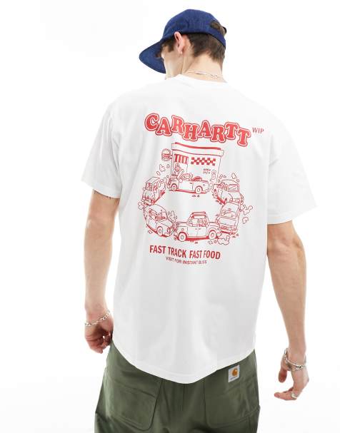 Carhartt WIP - T-shirt bianca con stampa di fast food sul retro - view 1