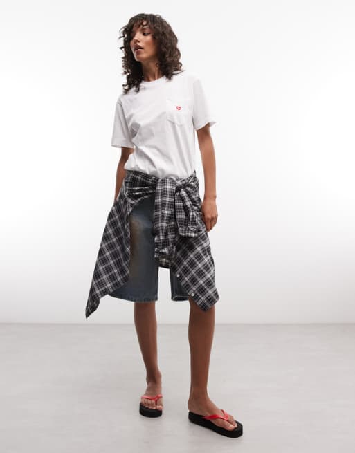 Carhartt WIP - T-shirt bianca con tasca con cuore piccolo, 2 di 4