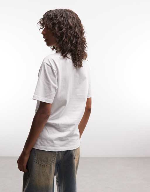 Carhartt WIP - T-shirt bianca con tasca con cuore piccolo, 4 di 4