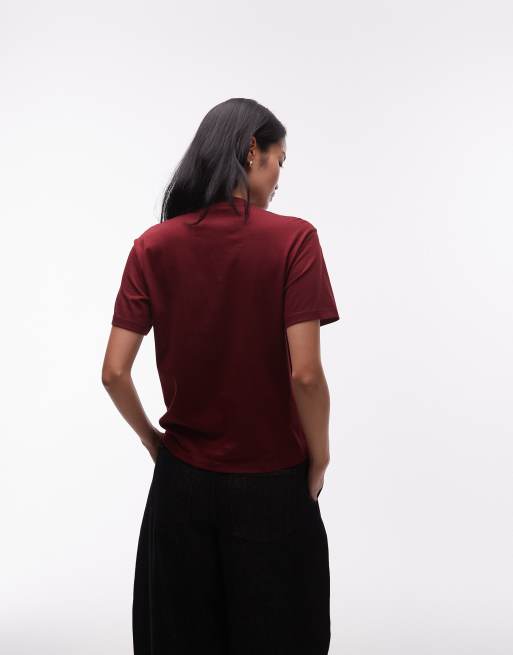 Carhartt WIP - T-shirt bordeaux a maniche corte con tasca, 4 di 4