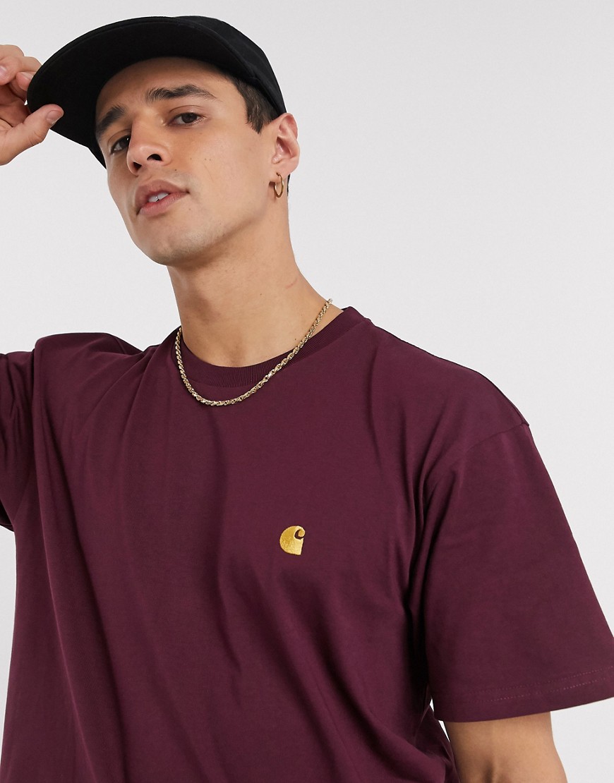 Carhartt WIP - T-shirt chase fit bordeaux-Rosso