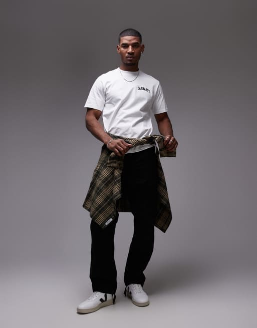 Carhartt WIP - T-shirt con logo con scritta stile college bianca, 2 di 4