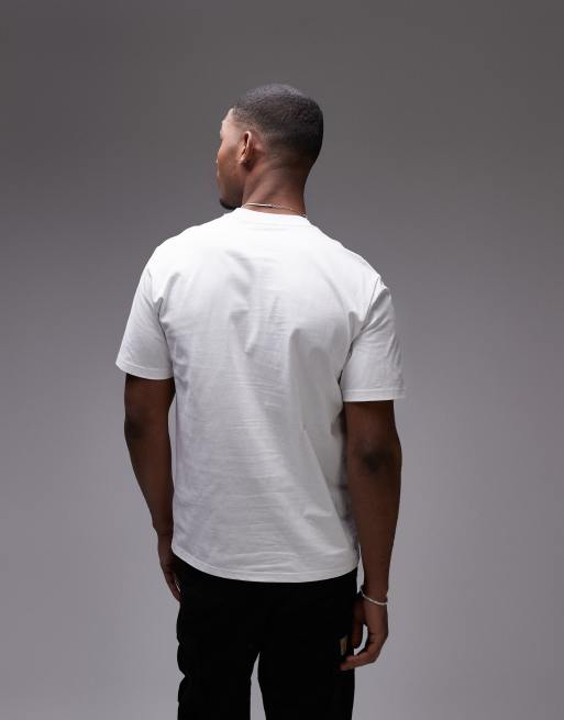 Carhartt WIP - T-shirt con logo con scritta stile college bianca, 4 di 4