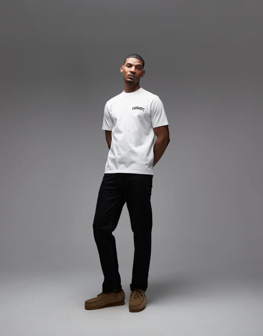 Carhartt WIP - T-shirt con logo con scritta stile college bianca, 2 di 5