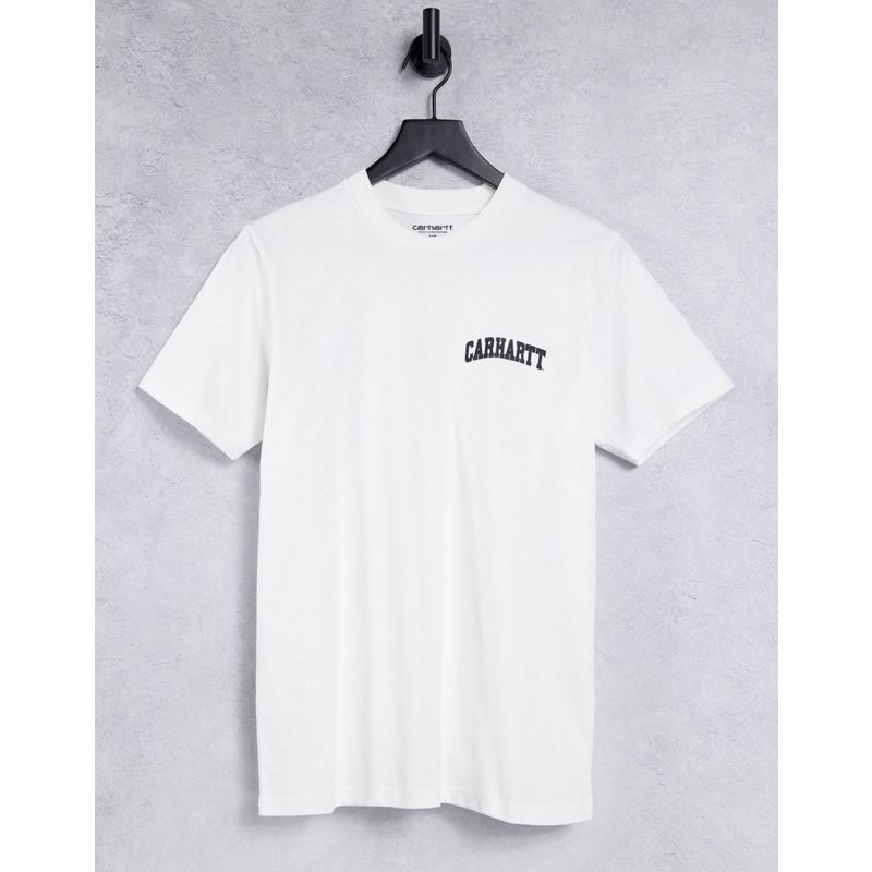 T-shirt e Canotte Uomo Carhartt WIP - T-shirt con logo con scritta stile college bianca