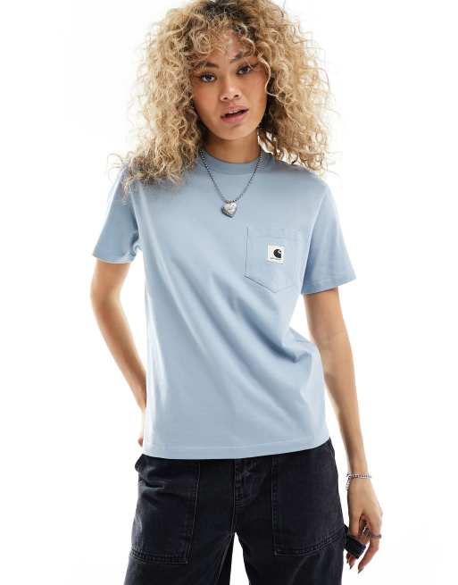 Carhartt WIP - T-shirt con tasca blu