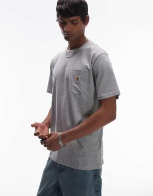 Carhartt WIP - T-shirt con tasca grigia - view 1