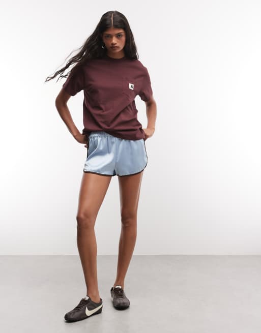 Carhartt WIP T-shirt con taschino in bordeaux scuro, 2 di 4