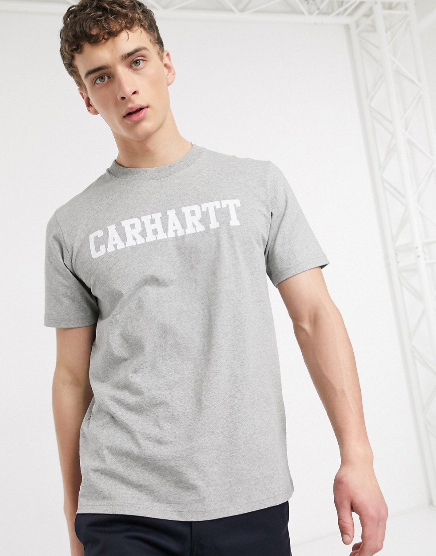 Carhartt WIP - T-shirt grigia con logo college-Grigio