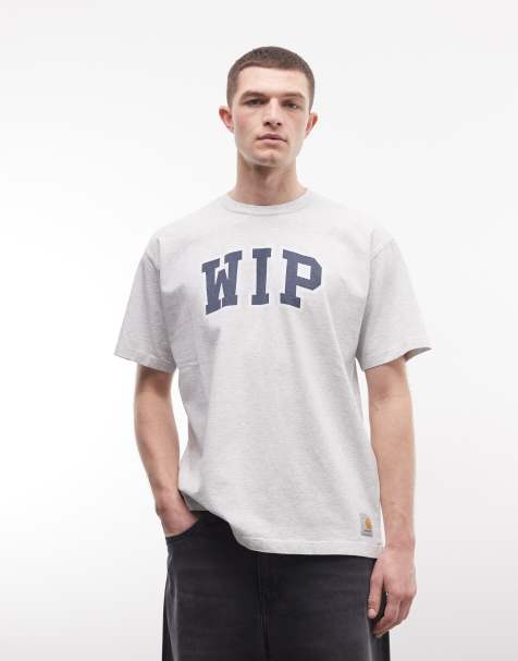 Carhartt WIP – T-Shirt in Grau meliert mit Logo - view 1