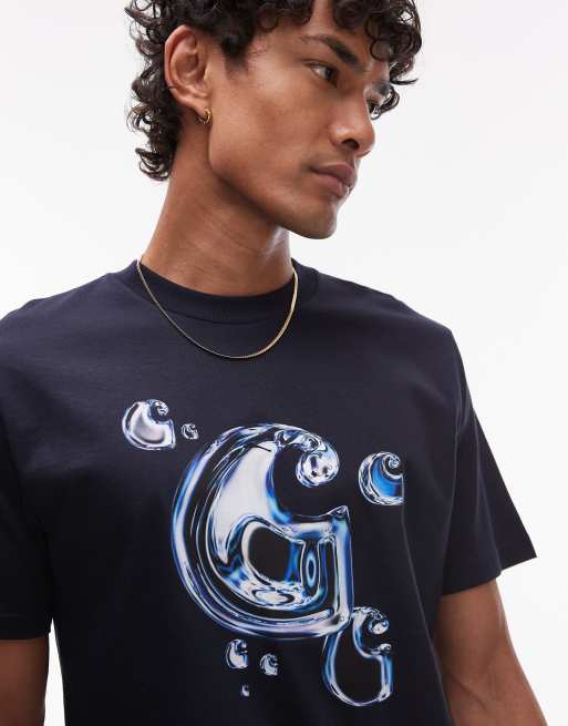 Carhartt WIP – T-Shirt in Marineblau mit Solar-Chrom-Logo, 3 von 4
