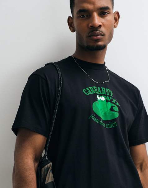 Carhartt WIP – T-Shirt in Schwarz mit Froschmotiv - view 1
