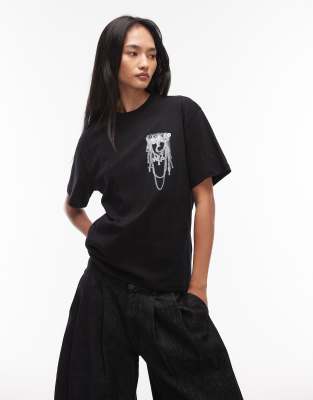 Carhartt WIP - T-Shirt in Schwarz mit Oversize-Passform und umgekehrten Anhängern