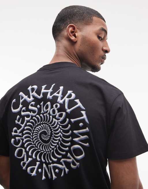 Carhartt WIP – T-Shirt in Schwarz mit Spiralen-Print am Rücken, 4 von 5