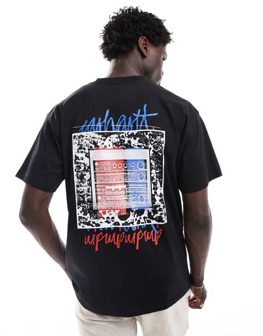 Carhartt WIP – T-Shirt in Schwarz mit Stereoanlagen-Print