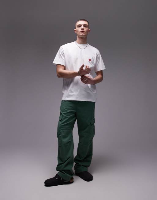 Carhartt WIP – T-Shirt in Weiß mit Herztasche, 2 von 4
