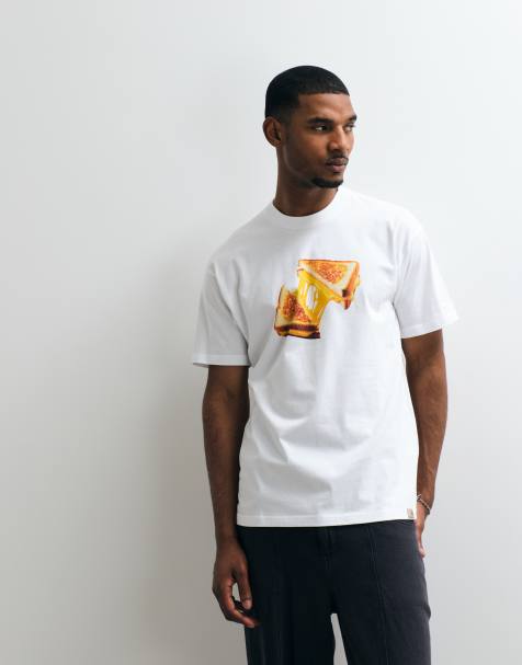 Carhartt WIP – T-Shirt in Weiß mit Käsetoast-Motiv - view 1