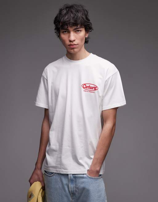 Carhartt WIP – T-Shirt in Weiß mit Logo-Grafik, 4 von 4