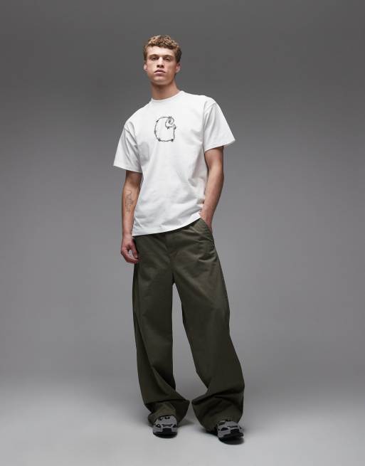Carhartt WIP – T-Shirt in Weiß mit Stacheldraht-Aufdruck, 2 von 5