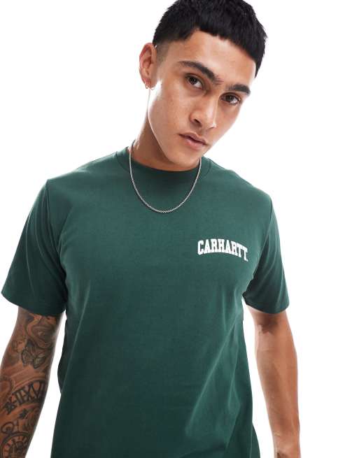 Carhartt WIP - T-shirt kaki con logo stile college