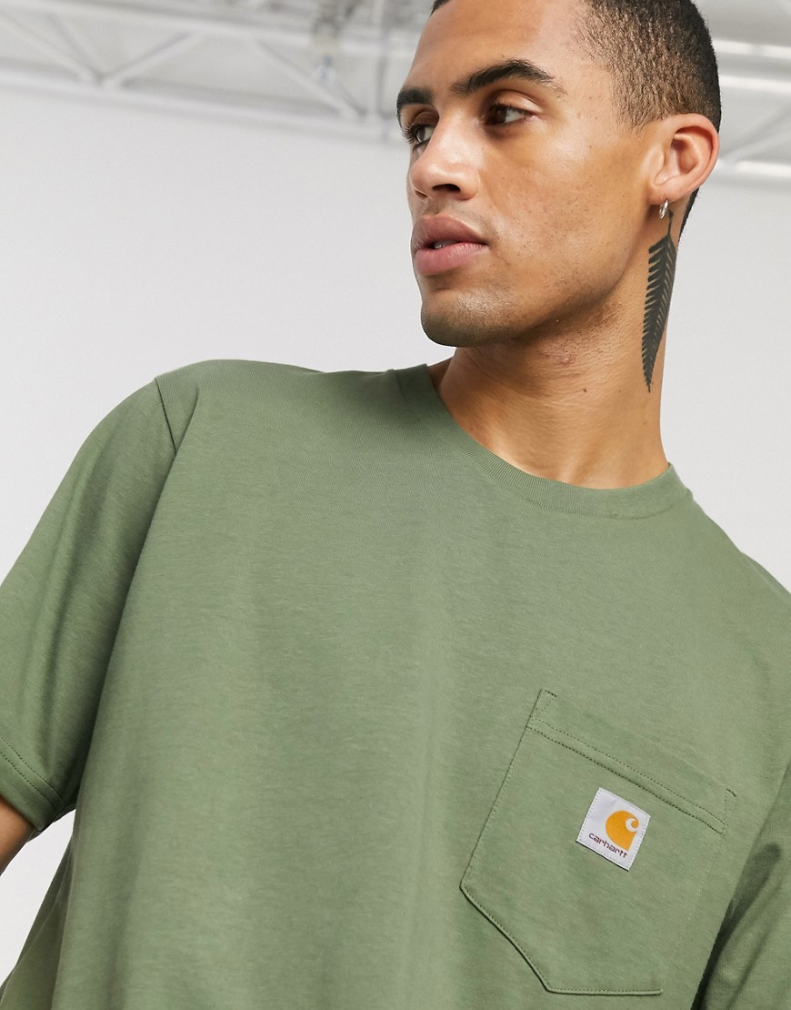 Carhartt WIP - T-shirt kaki con tasca-Verde