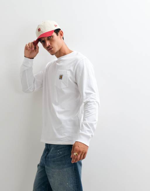 Carhartt WIP - T-shirt manches longues avec poche - Blanc, 5 de 5