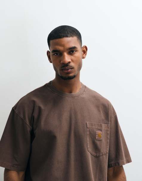 Carhartt WIP - T-shirt marrone con tasca morbida - view 1