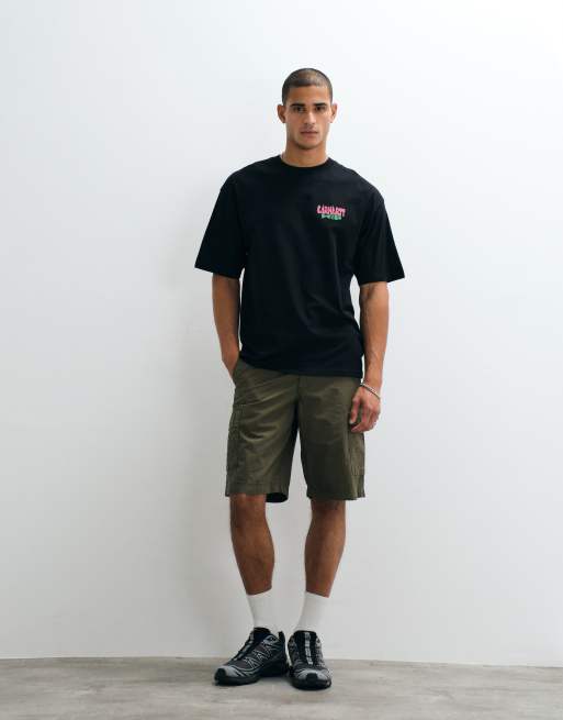 Carhartt WIP T-shirt med bagprint og bagagemærke i sort, 2 af 5
