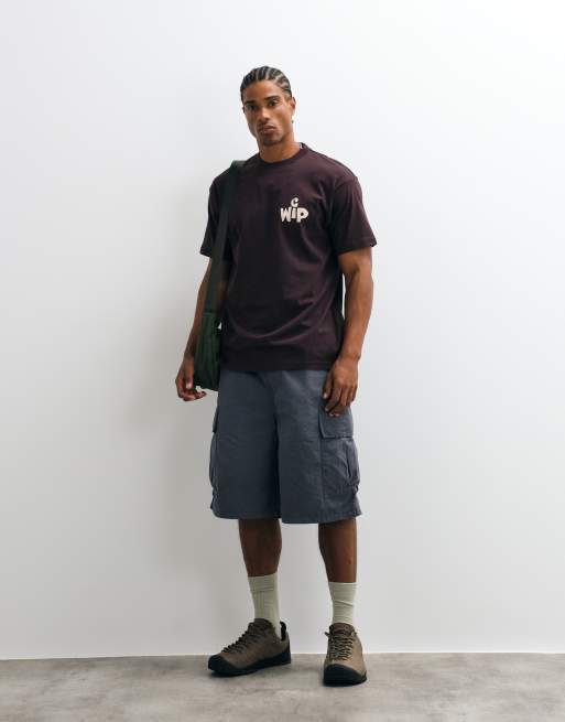 Carhartt WIP t-shirt med utskuren logga i mörkbrun, 2 av 10