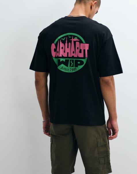 Carhartt WIP T-shirt met bagagelabelprint op de achterkant in zwart - view 1