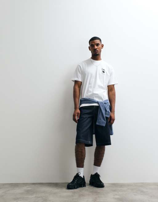 Carhartt WIP - T-shirt met botsauto-print op de achterkant in wit, 3 van 5