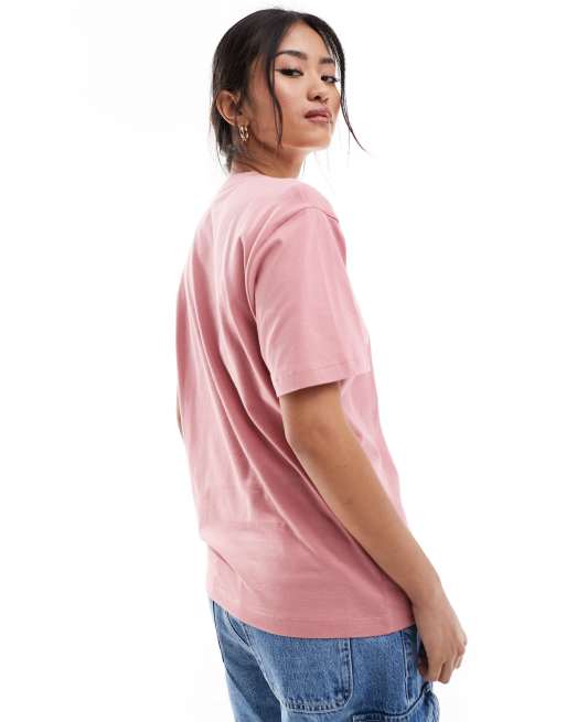 Carhartt WIP - T-shirt met geborduurde tekst in roze, 4 van 4