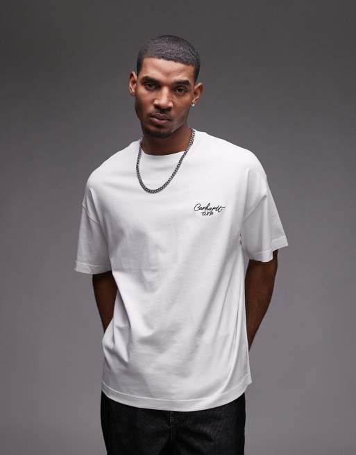 Carhartt WIP - T-shirt met geschreven logo in wit