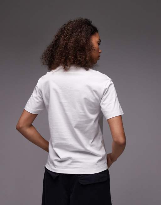 Carhartt WIP - T-shirt met hartlogo op de zak in wit , 4 van 4