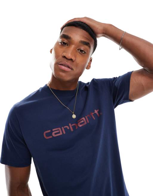Carhartt WIP - T-shirt met tekst in marineblauw, 4 van 4