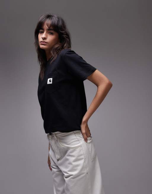 Carhartt WIP - T-shirt met zakje in zwart