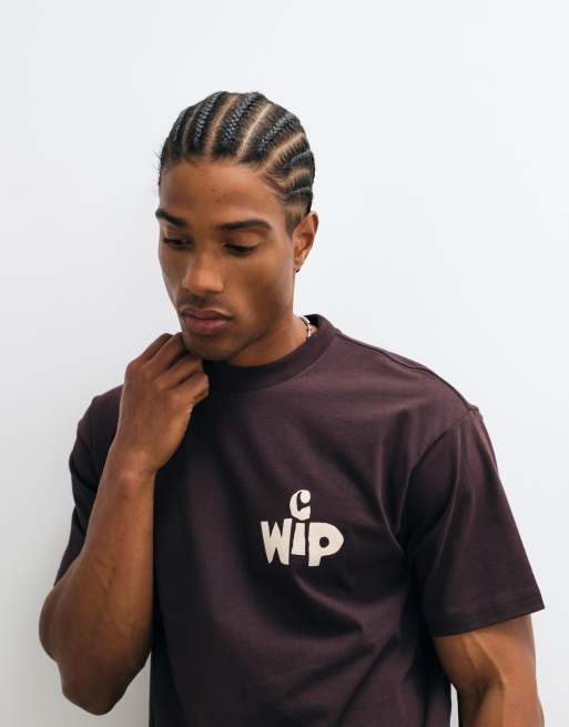 Carhartt WIP T-Shirt mit Cutout-Logo in Dunkelbraun, 3 von 10