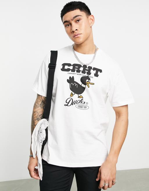 Carhartt WIP – T-Shirt mit Entenprint in Weiß