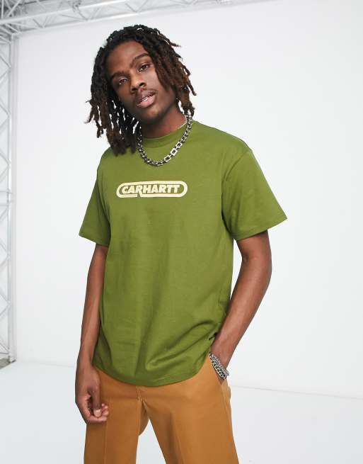 Carhartt WIP – T-Shirt mit Fuse-Schriftzug in Khaki