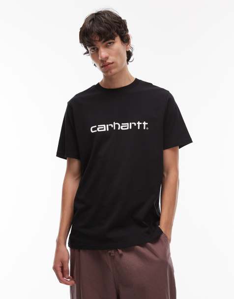 Carhartt WIP – T-Shirt mit Schriftzug in Schwarz - view 1