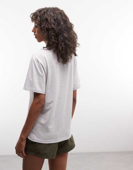 Carhartt WIP T-Shirt mit Script-Logo-Stickerei in Ash Heather, 4 von 4