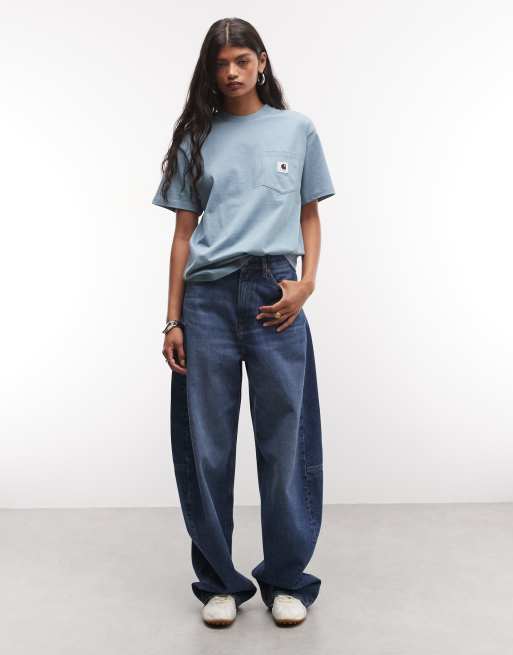 Carhartt WIP T-Shirt mit Tasche in Blau, 3 von 4