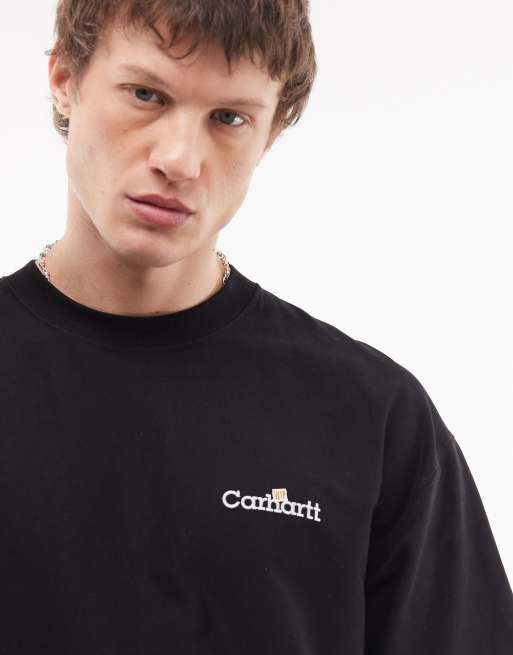 Carhartt WIP - T-shirt nera con logo, 3 di 5